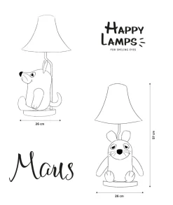 Tischlampe Sendung mit der Maus 52 cm vegan Kunstleder LED