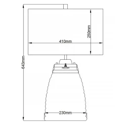 Tischlampe Stoff Glas 64,3 cm beleuchteter Fuß mit LED GU10