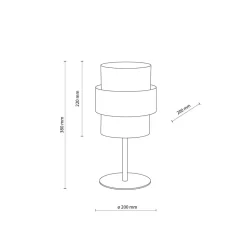 Tischlampe Stoff Metall 38 cm hoch Schwarz Weiß E27