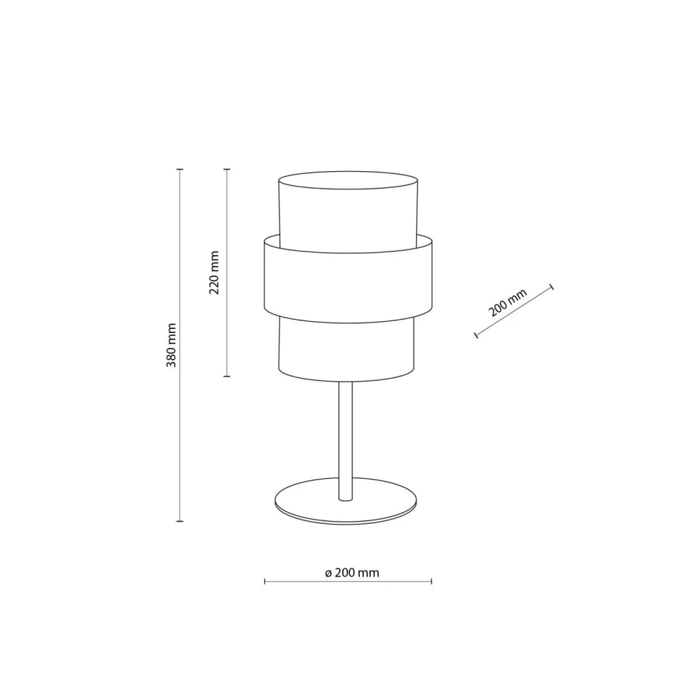 Tischlampe Stoff Metall 38 cm hoch Schwarz Weiß E27