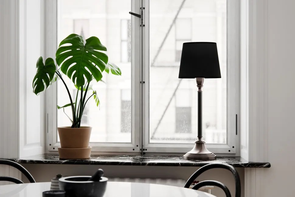 Tischlampe Stoff Metall E27 59,5 cm in Schwarz Silber