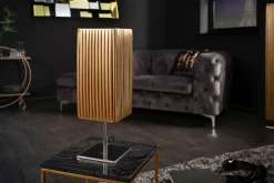 Tischlampe Stoff Metall H:44 cm E27 in Schwarz Gold