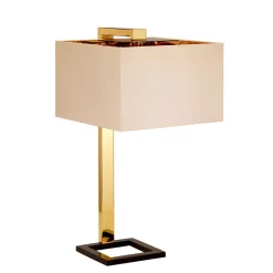 Tischlampe TIAGO in Gold Braun Creme H:62cm Lampe