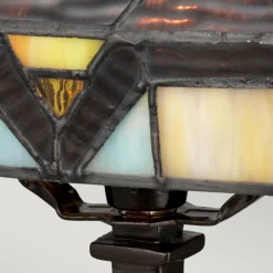 Tischlampe Tiffany Stil E14 30,5cm in Bronze antik Gelb