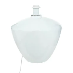 Tischlampe Weiß Silber groß 62 cm Stoff Glas E27