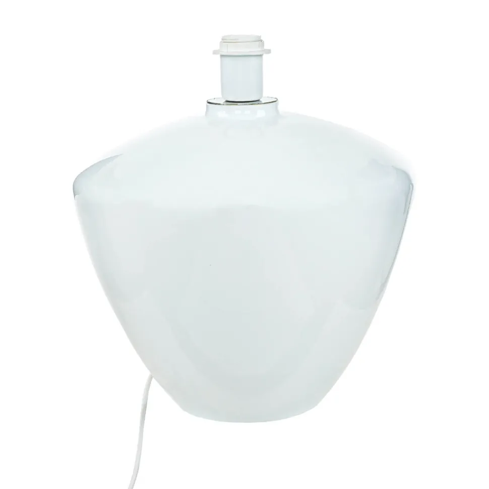 Tischlampe Weiß Silber groß 62 cm Stoff Glas E27