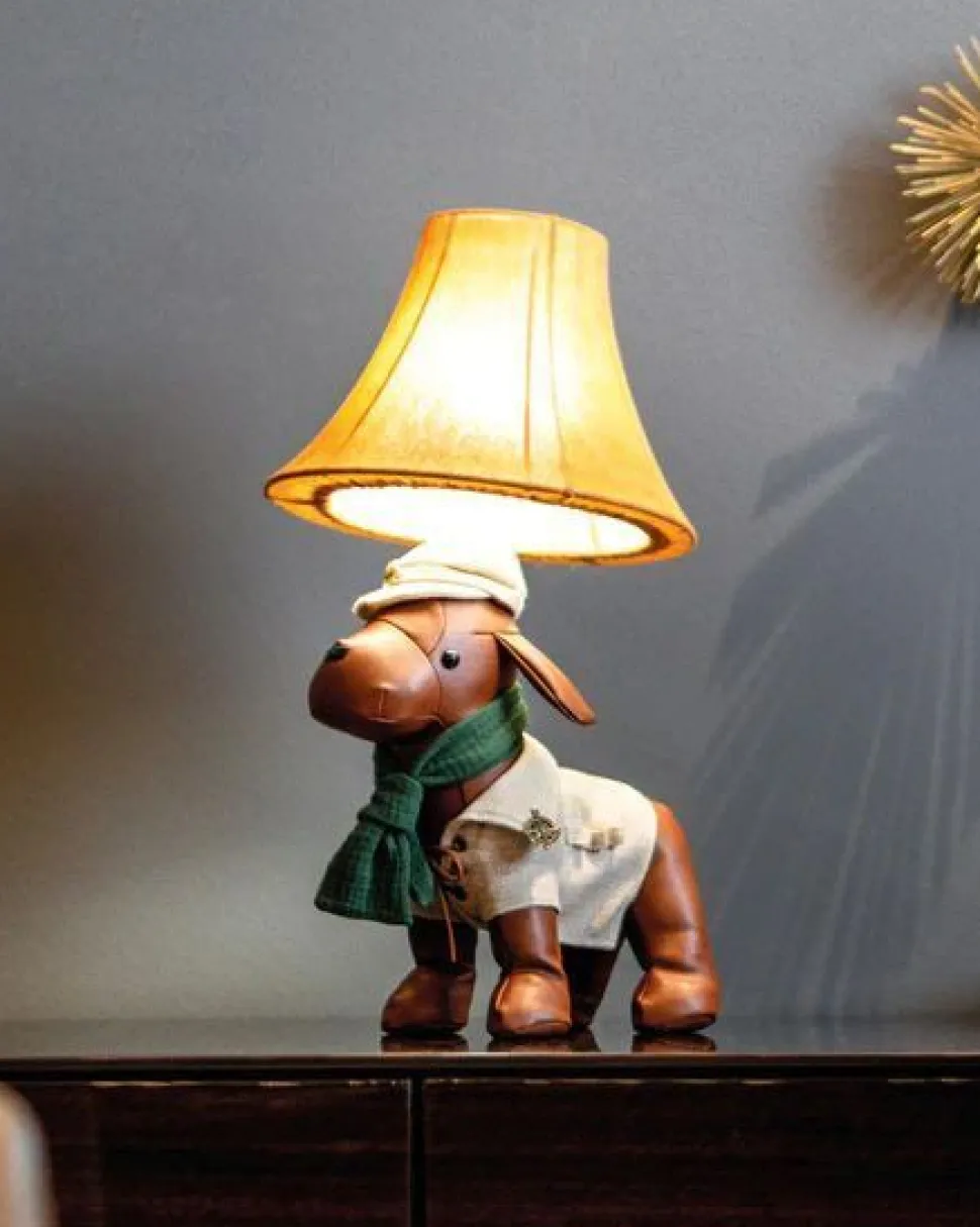 Tischlampe Wohnzimmer Kinderzimmer Hund 48 cm mit LED