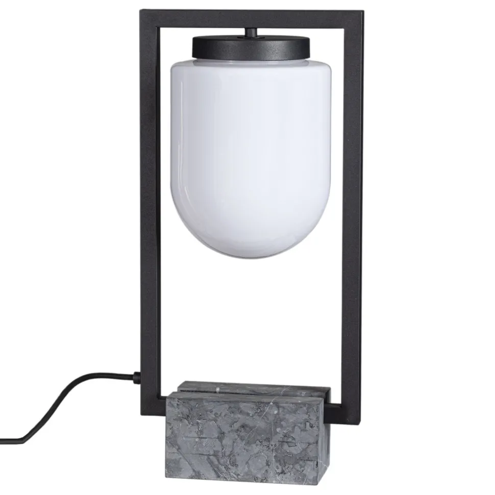 Tischleuchte außen Marmorsockel 52 cm hoch E27 IP44