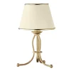 Tischleuchte BERTHA 38cm in Shabby Gold Weiß Lampe