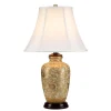 Tischleuchte CHINO Creme Gold 58cm Porzellan Lampe