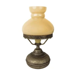 Tischleuchte 24,5cm Jugendstil Glas Messing E14