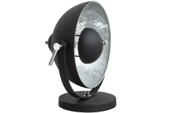 Tischleuchte Ø30cm rund Retro Schwarz Silber