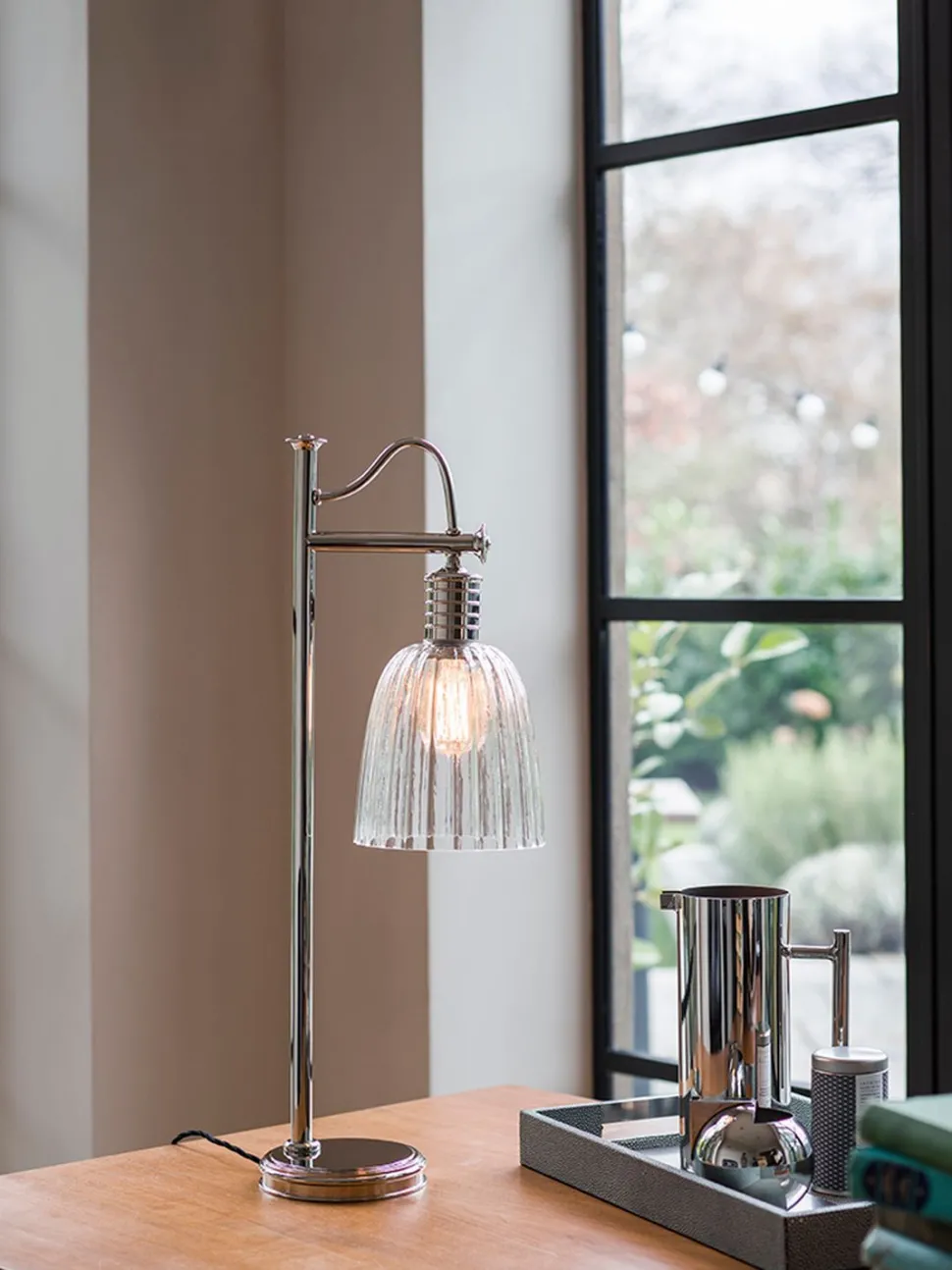 Tischleuchte COLGAR Messing H:69cm Industrie Lampe