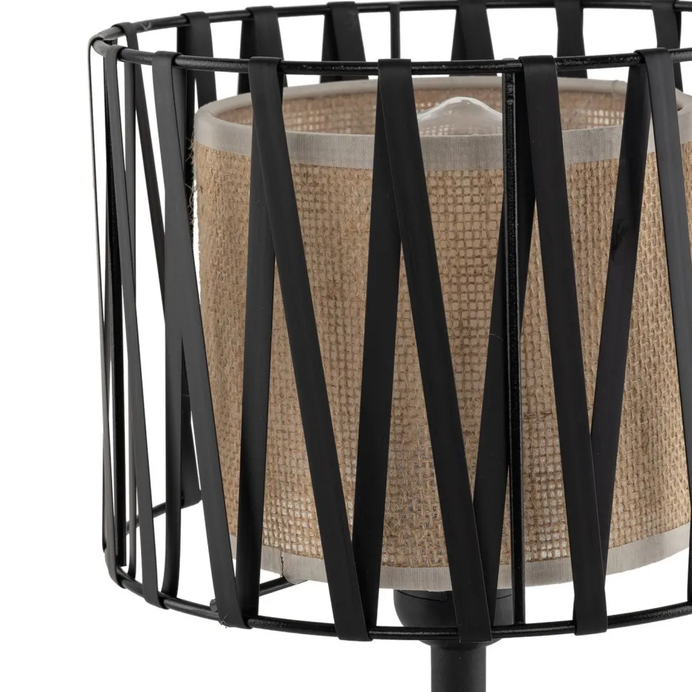 Tischleuchte E27 37 cm hoch Ø 20 cm rund Schwarz Braun