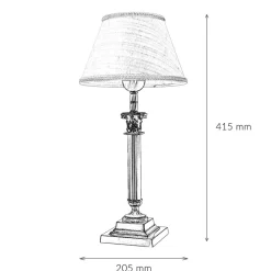 Tischleuchte echtes Messing Stoff Abat