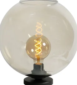 Tischleuchte Glas Ø 30 cm Rauch Schwarz E27 Wohnzimmer