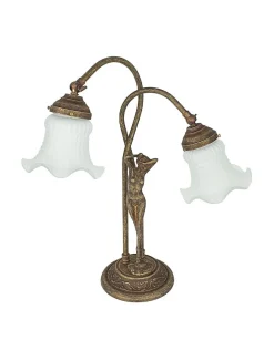 Tischleuchte Glas Echt-Messing verstellbar Wohnzimmer