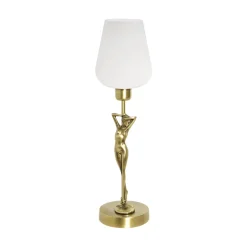 Tischleuchte Glas Echt-Messing Handarbeit Klassisch