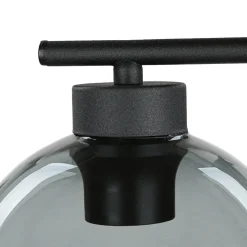 Tischleuchte Glas Kugel Schwarz Grau 46 cm hoch Modern