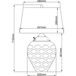 Tischleuchte Glas Stoff beleuchteter Fuß LED GU10 71,5 cm E27