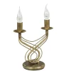 Tischleuchte Gold Metall Rustikal 2-flammig Kerzen