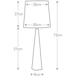 Tischleuchte groß 79 cm hoch E27 Modern Metall Stoff