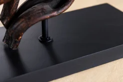 Tischleuchte Holz Stoff Kautschuk 57 cm E27 blendarm