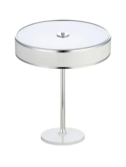 Tischleuchte in Weiß Chrom 47cm LORSAN Nachttisch