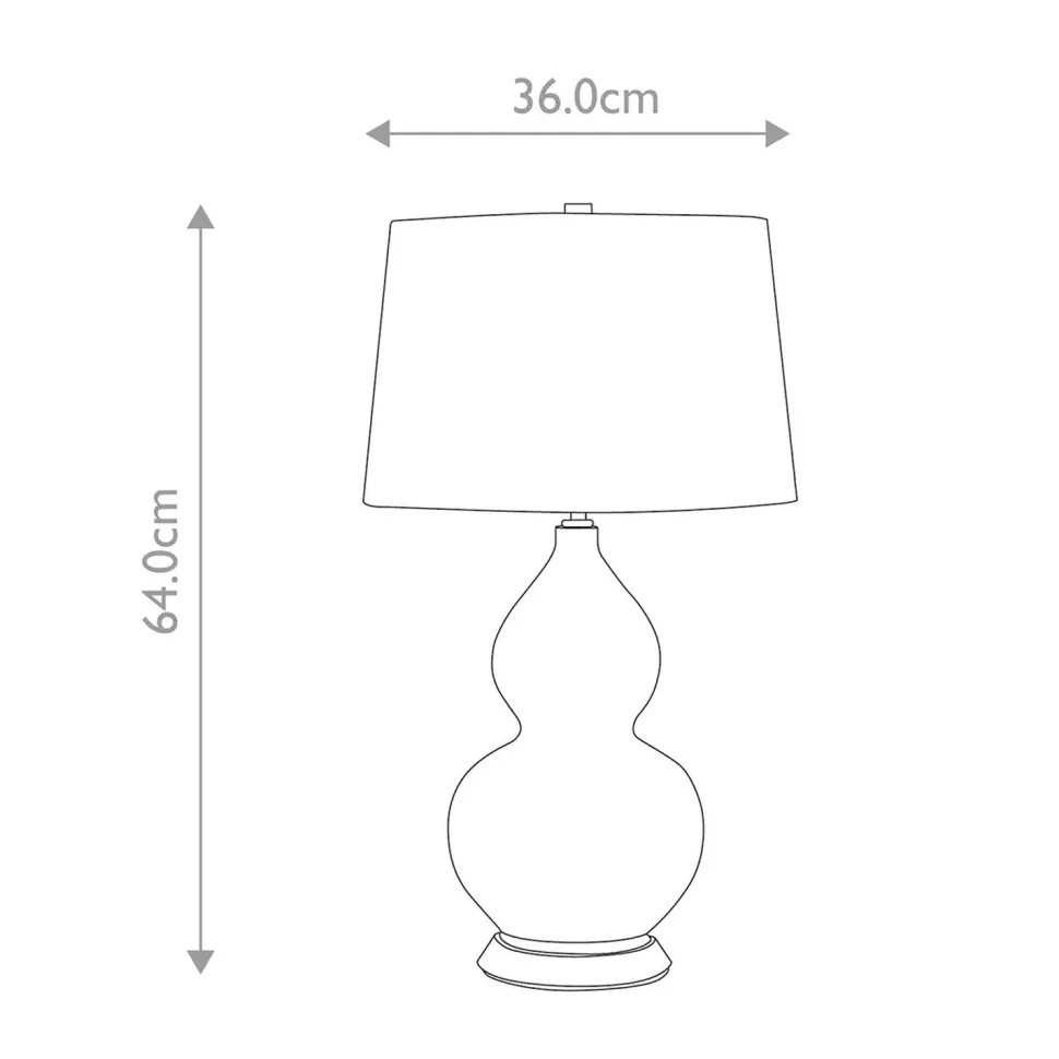 Tischleuchte Keramik Stoff E27 64 cm hoch Weiß Blau