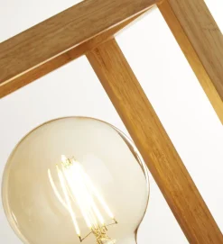 Tischleuchte klein H: 25 cm E27 Natur Bambus Holz