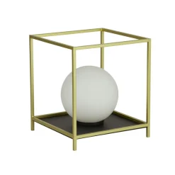 Tischleuchte klein H: 20,5 cm in Gold Weiß Schwarz G9