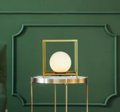 Tischleuchte klein H: 20,5 cm in Gold Weiß Schwarz G9