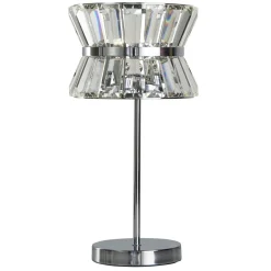 Tischleuchte Kristall Chrom Klar 42,5 cm Jugendstil 2x G9