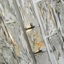 Tischleuchte Kristall Metall 47 cm D: 19,5 cm Chrom Klar