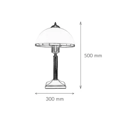 Tischleuchte MARLOW 50cm in Messing antik Jugendstil