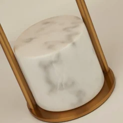 Tischleuchte Marmor Sockel H: 62 cm groß in Gold Weiß E27