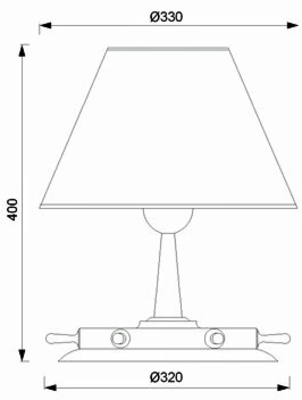 Tischleuchte Messing in Chrom Braun H:40cm Maritim
