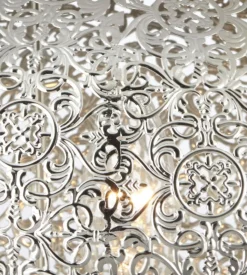 Tischleuchte Metall E27 H: 29 cm Nickel glänzend