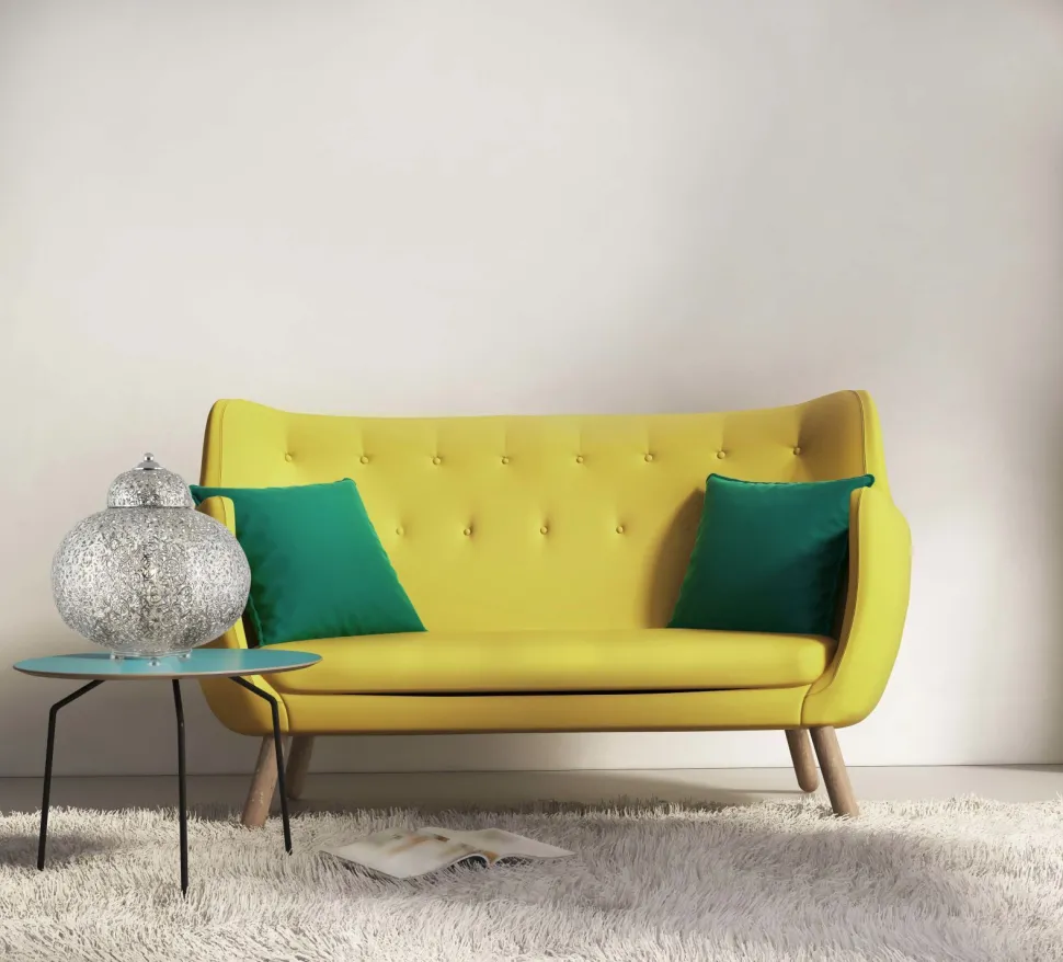 Tischleuchte Metall E27 H: 29 cm Nickel glänzend