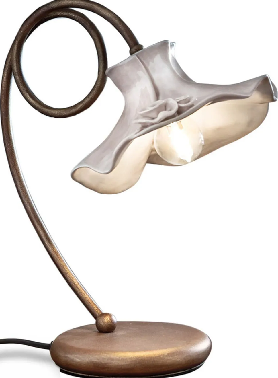 Tischleuchte Metall Keramik 20 cm breit 35 cm hoch E14