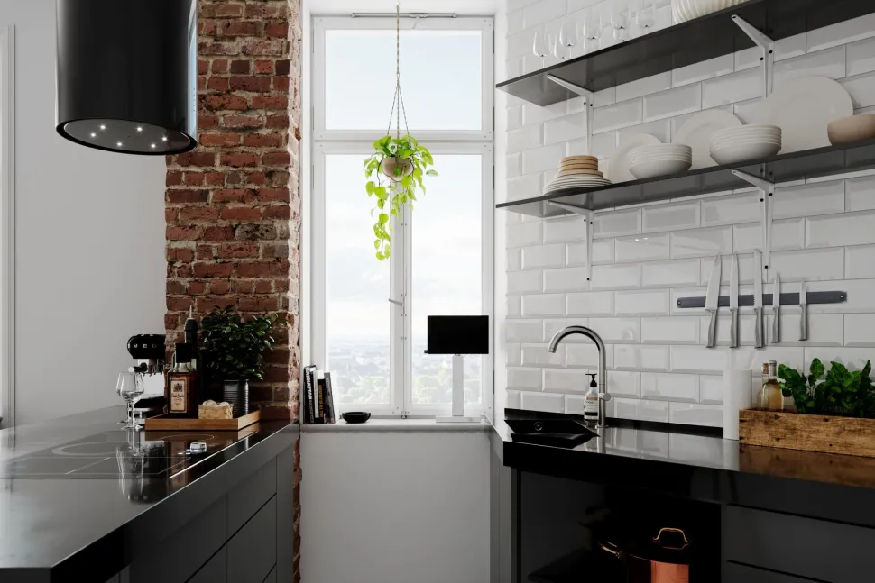 Tischleuchte Metall Stoff 47 cm Chrom Schwarz E27 eckig