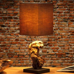 Tischleuchte Modern kunstvoll 45cm Tischlampe Natur