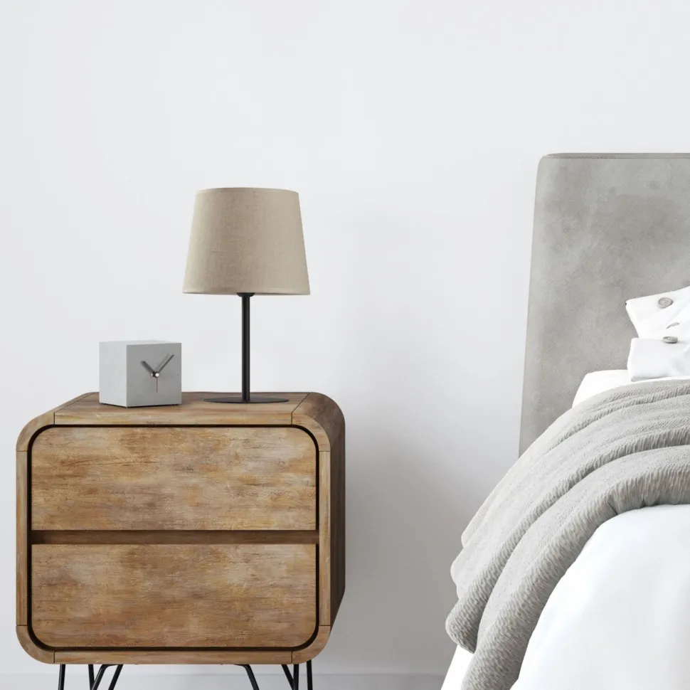 Tischleuchte Nachttisch Stoff Schirm 41,5 cm Modern