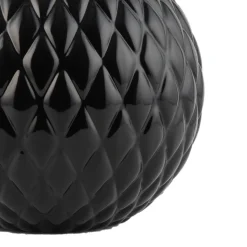 Tischleuchte Schwarz 60 cm hoch Glas Stoff E27 DOLORES