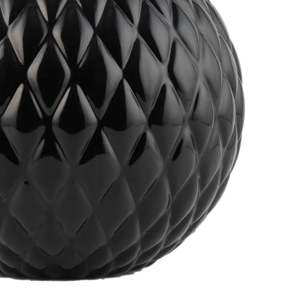 Tischleuchte Schwarz 60 cm hoch Glas Stoff E27 DOLORES