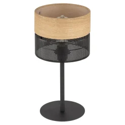 Tischleuchte Schwarz Natur E27 40 cm Modern CANTU