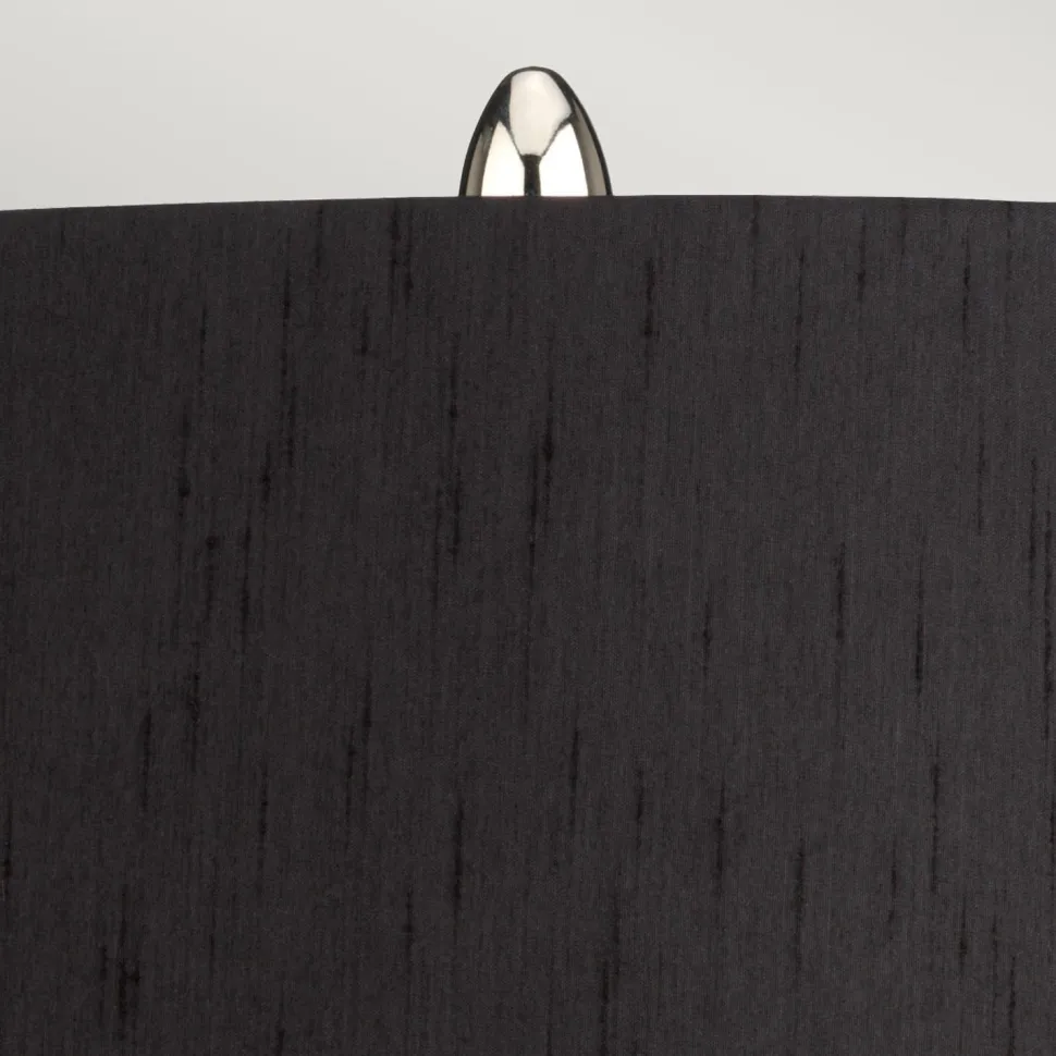 Tischleuchte Schwarz Silber 56,2 cm hoch E27 Keramik Stoff