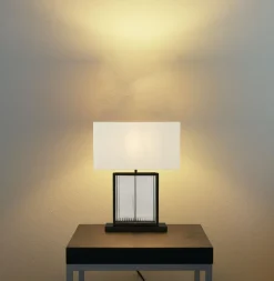 Tischleuchte Schwarz Weiß Samt Glas Metall 53 cm E27