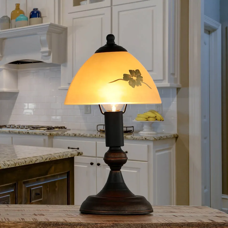 Tischleuchte Shabby Landhaus Innenleuchte Glas