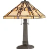 Tischleuchte Tiffany Stil 2 Zugschalter 63,5 cm hoch